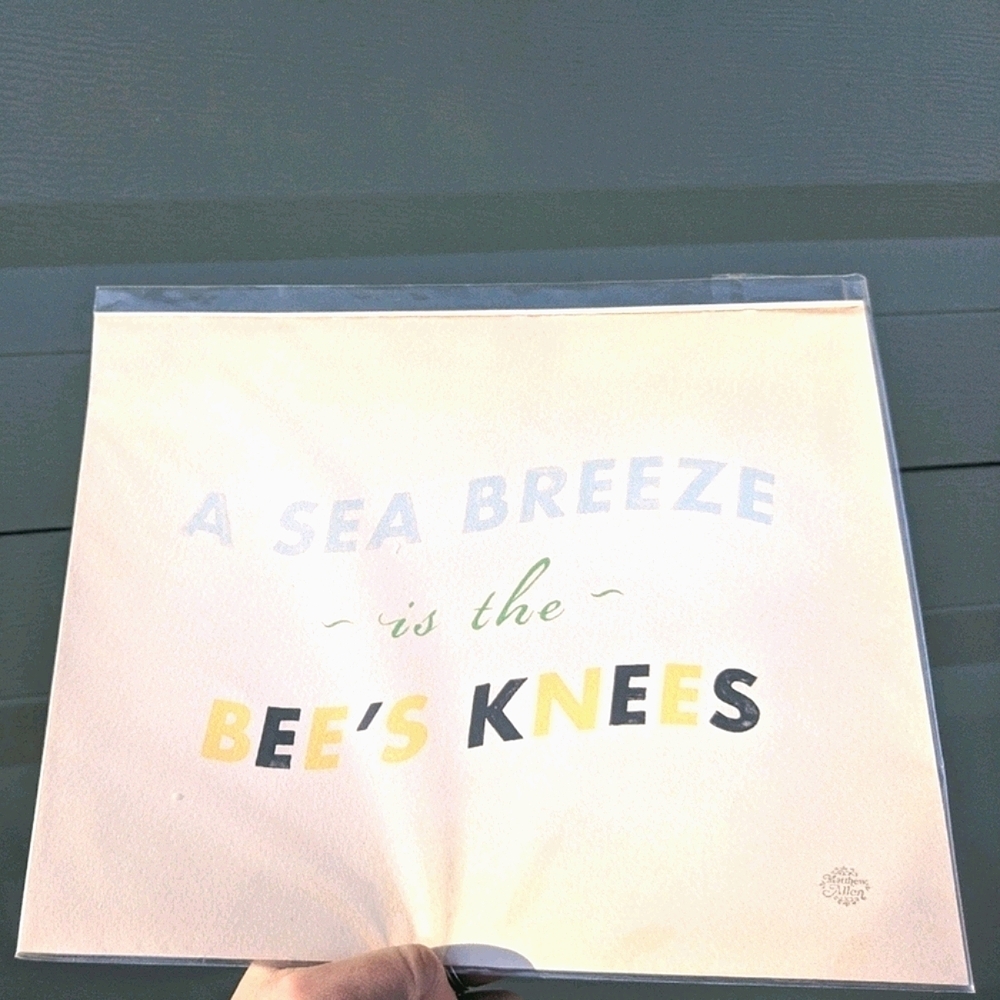 🔆 NWT "Sea Breeze is the Bees Knees" Surf Art Print!